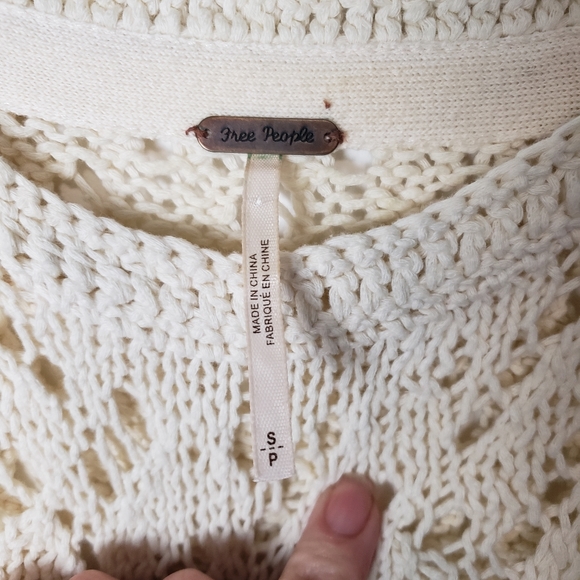 Free People Traveling Lace Ivory Sweater - Picture 5 of 11